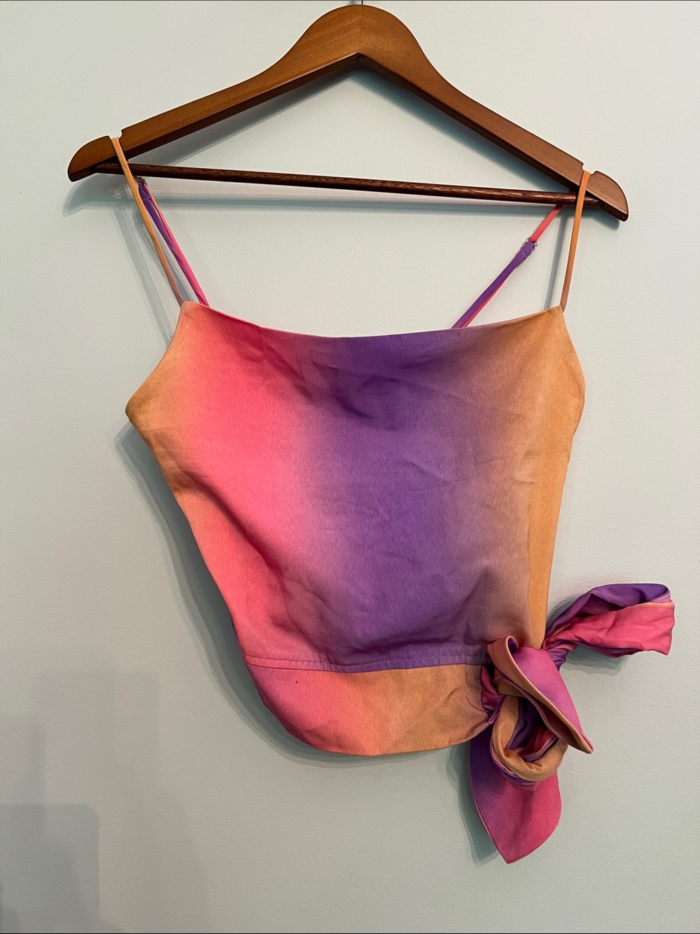 Ombre Tie-Side Cami Top - Pink Purple Orange